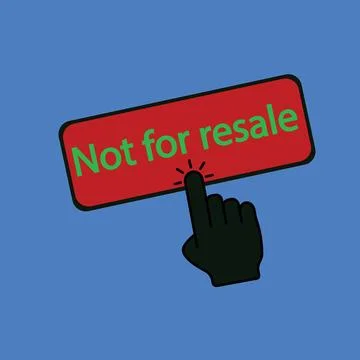 Click Rectangle Not for resale button design, Finger pressing button symbol.. イラスト素材