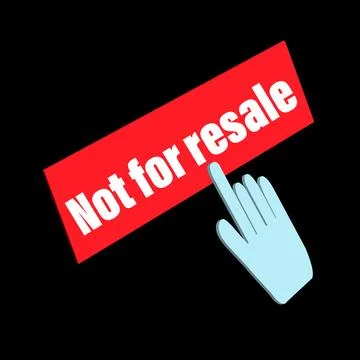 Click Rectangle Not for resale button design, Finger pressing button symbol.. Stock Illustration