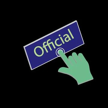 Click Rectangle official button design, Finger pressing button symbol illus.. Stock Illustration