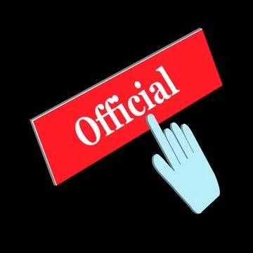 Click Rectangle Official button design, Finger pressing button symbol isola.. Stockillustratie