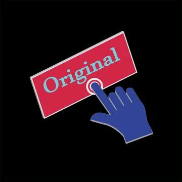 Click Rectangle Original button design, Finger pressing button symbol illus.. Stock Illustration