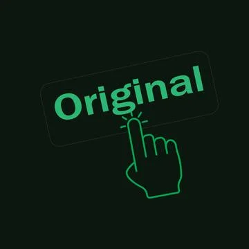 Click Rectangle original button design, Finger pressing button symbol illus.. イラスト素材