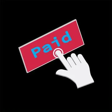 Click Rectangle Paid button design, Finger pressing button symbol illustrat.. イラスト素材