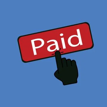 Click Rectangle paid button design, Finger pressing button symbol illustrat.. イラスト素材