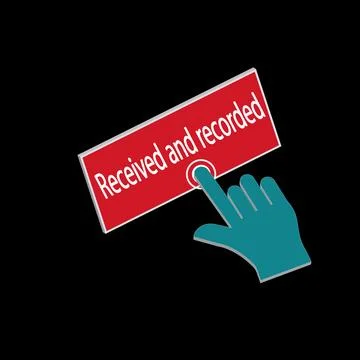 Click Rectangle Received and recorded button design, Finger pressing button.. イラスト素材