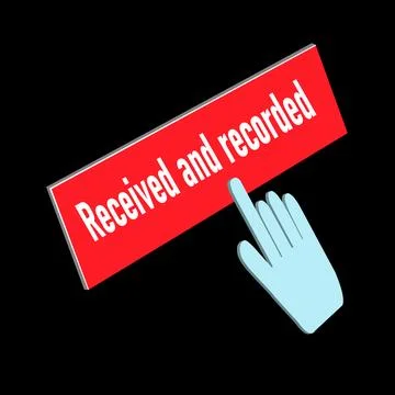 Click Rectangle Received and recorded button design, Finger pressing button.. イラスト素材