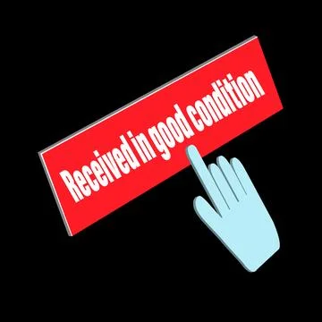 Click Rectangle Received in good condition button design, Finger pressing b.. 스톡 일러스트