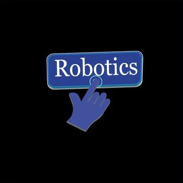 Click Rectangle Robotics button design, Finger pressing button symbol illus.. Stockillustratie