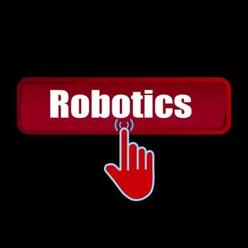 Click Rectangle Robotics button design, Finger pressing button symbol isola.. Stockillustratie