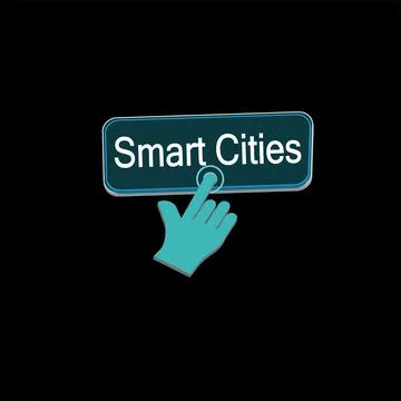 Click Rectangle Smart cities button design, Finger pressing button symbol i.. イラスト素材