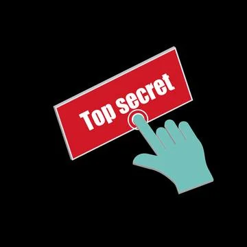 Click Rectangle Top secret button design, Finger pressing button symbol ill.. イラスト素材