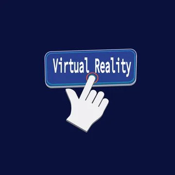 Click Rectangle Virtual reality button design, Finger pressing button symbo.. イラスト素材