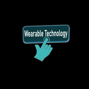 Click Rectangle Wearable technology button design, Finger pressing button s.. Stockillustratie