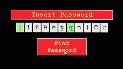 Click red button FIND PASSWORD  to generate random code Stock Footage 102512091