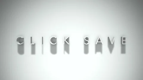 Click save 3D title animation with shadows on a white background Stock Footage 297670034