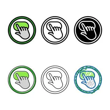 Click simplified and go app label product caution color icon vector Stock Illustration