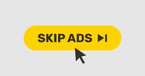 Click on Skip Ads button, pressing the button to skip advertising Stock Footage 314661089