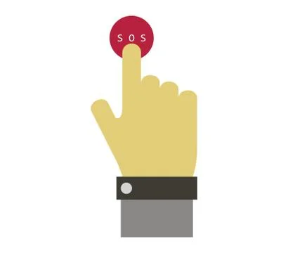 Click sos button on a white background Stock Illustration