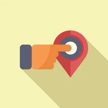 Click on store location icon flat vector. Street map Stock Illustration