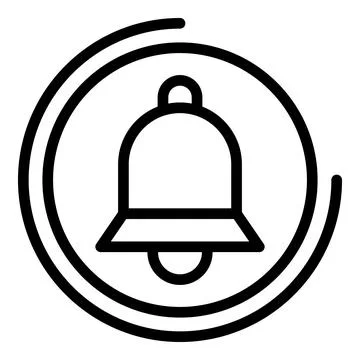 Click subscribe bell icon, outline style Stock Illustration