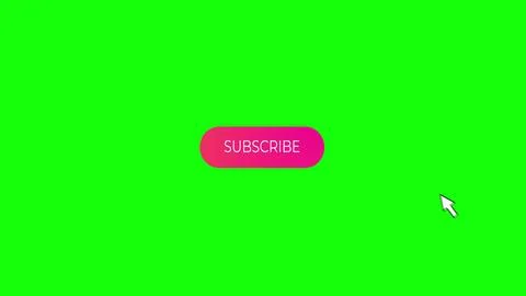 Click on the subscribe button on a green background 4k. Abstract 3d render Stock Illustration