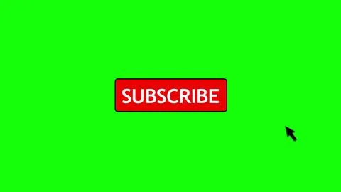 Click on the subscribe youtube button on a green background. Abstract 3d render Stock Illustration