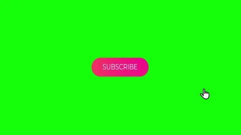 Click on the subscribe youtube button on a green background 4k. Abstract 3d Stock Illustration