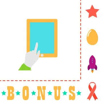 Click tablet computer symbol Stock Illustration