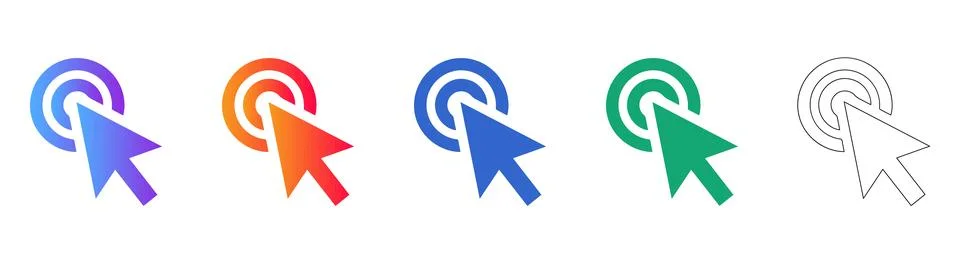 Click Target Icons for Web Interaction Design Stock Illustration