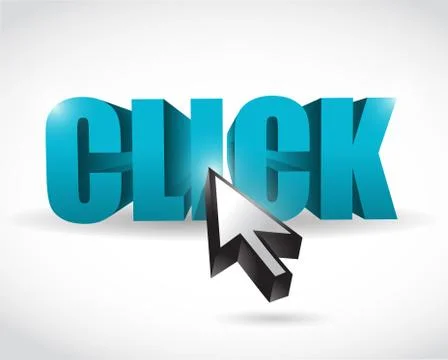 Click text and cursor illustration design Stock Illustration