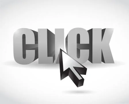 Click text and cursor illustration Stock Illustration