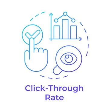 Click through rate blue gradient concept icon 스톡 일러스트