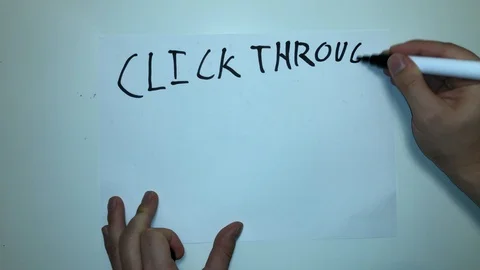 Click Through Rate CTR Business Terms Words Written on Paper 4K Presentation Stock Footage 115513366