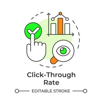 Click through rate multi color concept icon イラスト素材