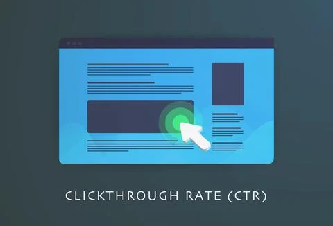 Click-through Rate or CTR concept. Online advertising campaign and marketing Illustrazione stock