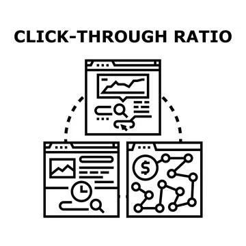 Click through ratio optimization with marketing analytics data Illustrazione stock