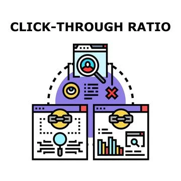 Click through ratio performance analysis vector illustration イラスト素材