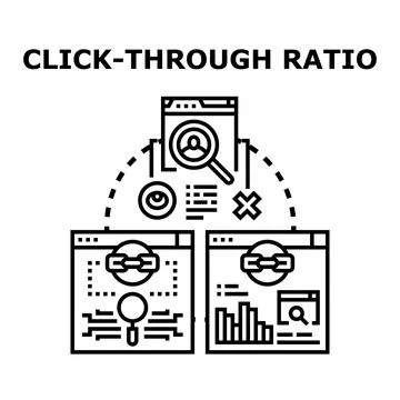 Click through ratio performance analysis vector illustration Stock Illustration
