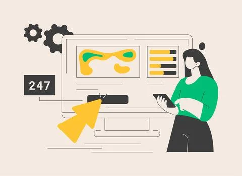 Click tracking abstract concept vector illustration. 库存插图