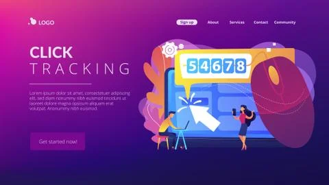 Click tracking concept landing page. Stock-Illustration
