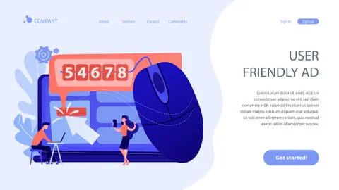 Click tracking concept landing page. Stock-Illustration