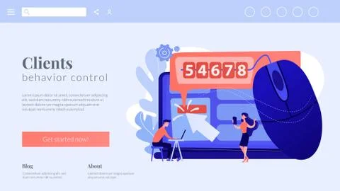 Click tracking concept landing page. Stock-Illustration
