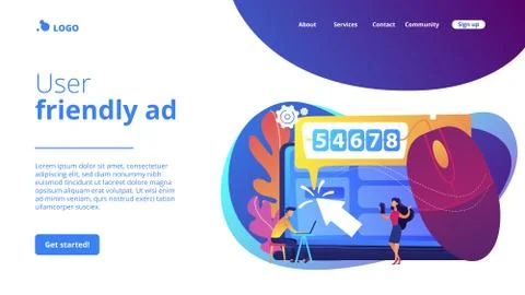Click tracking concept landing page. Stock-Illustration