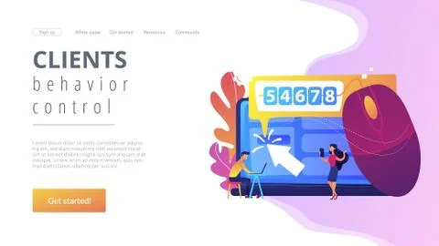 Click tracking concept landing page. Stock-Illustration