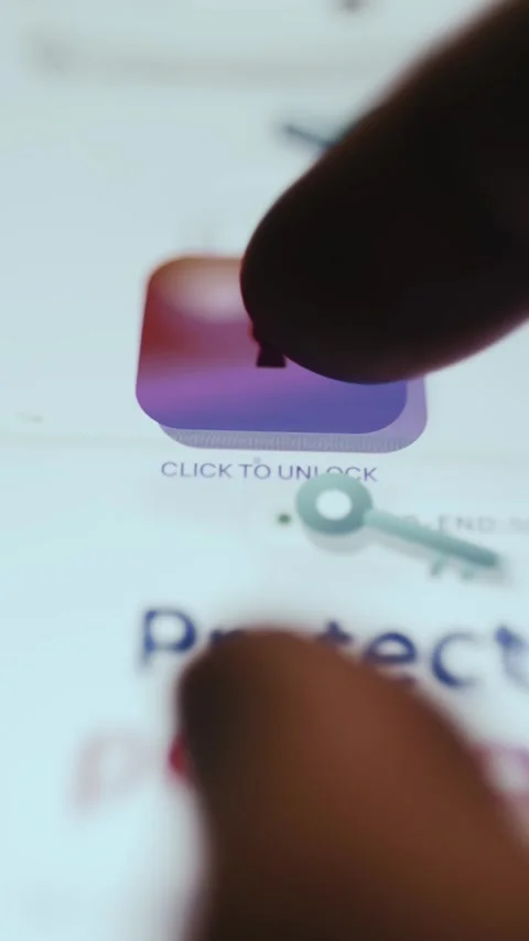 Click to Unlock Personal Data Security Button Stock Footage 337002051