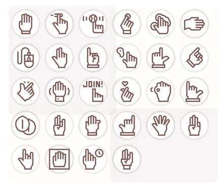 Click Vector Icon Collection featuring 28 Pixel Aligned High Resolution Bol.. Stock Illustration
