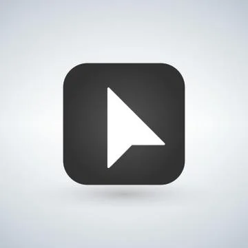 Click vector icon, cursor symbol over application button. Modern, simple flat Stock Illustration