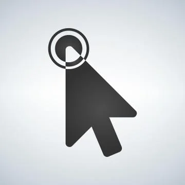 Click vector icon, cursor symbol with circle. Modern, simple flat vector illu Illustrazione stock