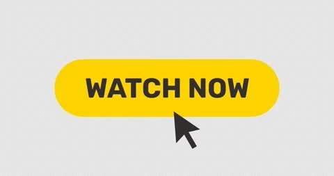 Click on Watch now button, push by arrow cursor, video viewing yellow button Stock Footage 278386980