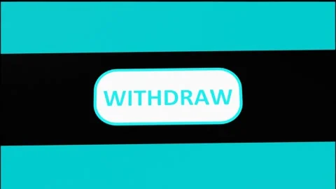 Click withdraw button. Computer screen. Withdrawing money. Income. Stock Footage 220308309